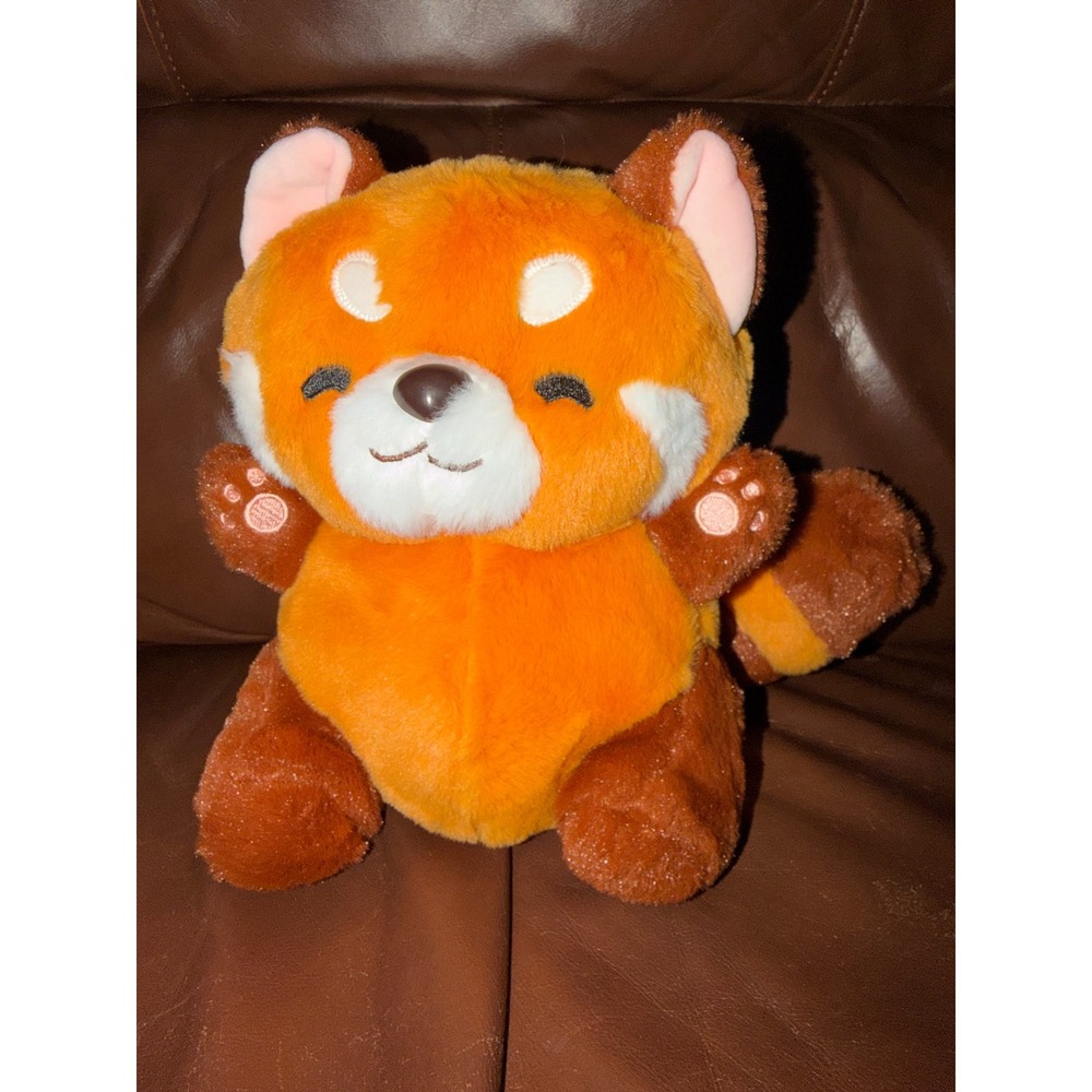 Red Panda Plush Stuffed Animal Toy Orange Brown Striped Tail Kawaii‎ Winking 8in